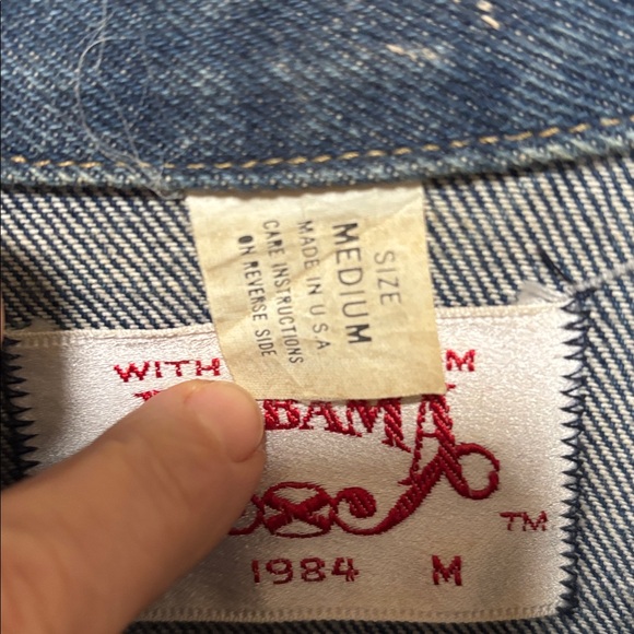 Vintage Alabama Band 1984 Tour Jacket Men's Size M Denim Jean Embroidered Logo - Picture 4 of 16